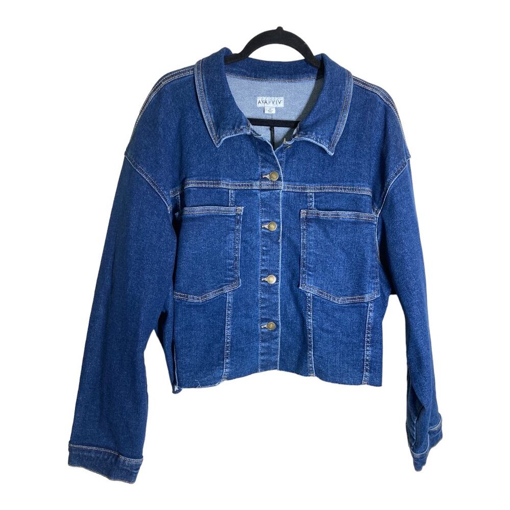 Ava & Viv Cropped Jean Jacket 3x NWT